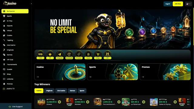 jasino casino website screen