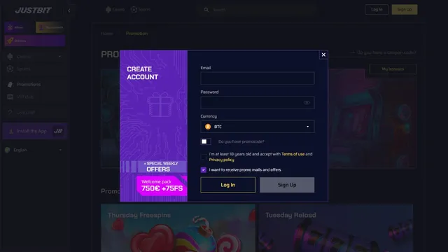 justbit v casino registration
