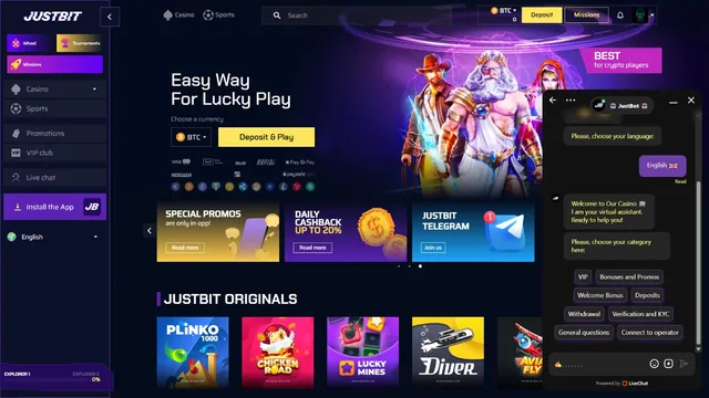 justbit v casino support