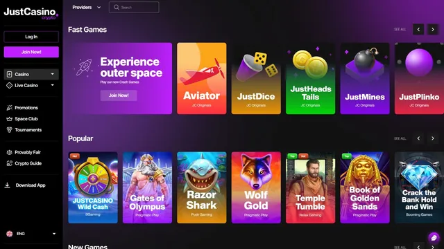 justcasino games