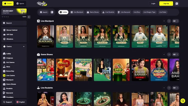 kingsgame casino live games