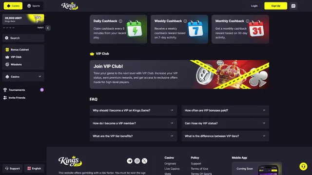 kingsgame casino vip club