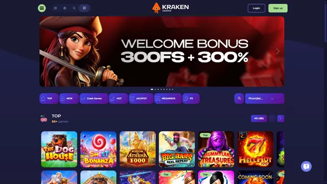 kraken casino website screen