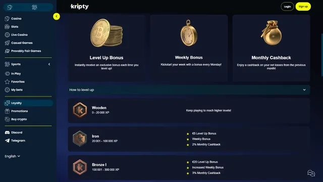 kripty casino loyalty program