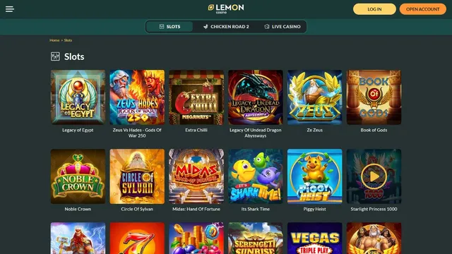 lemon casino games