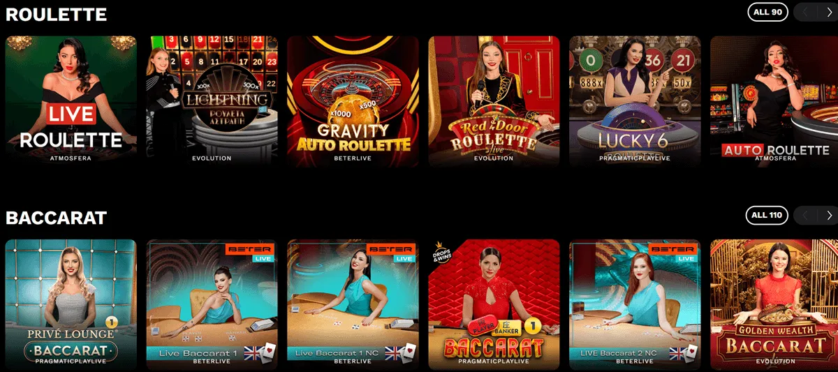levelup casino live games