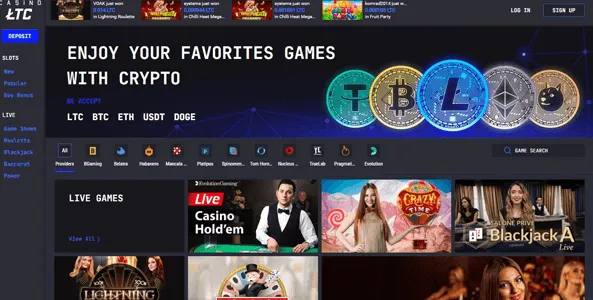 ltc casino website screen