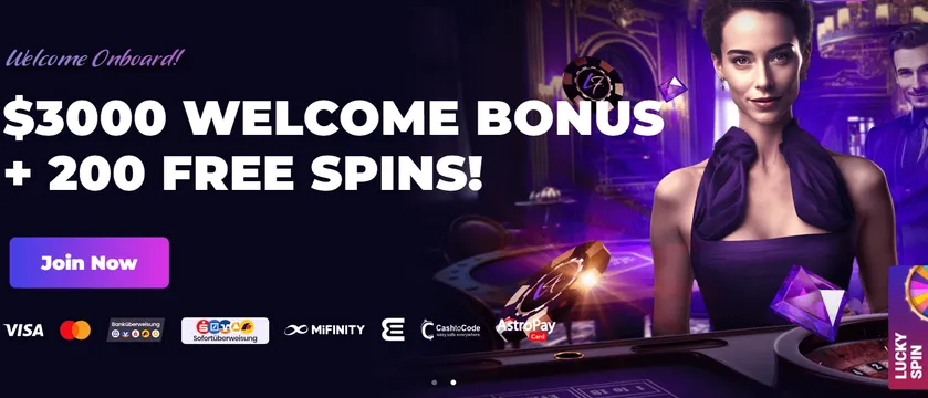 lucky7even casino welcome bonus
