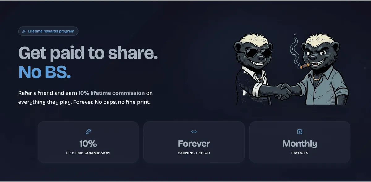 luckycoin casino referral bonus icon