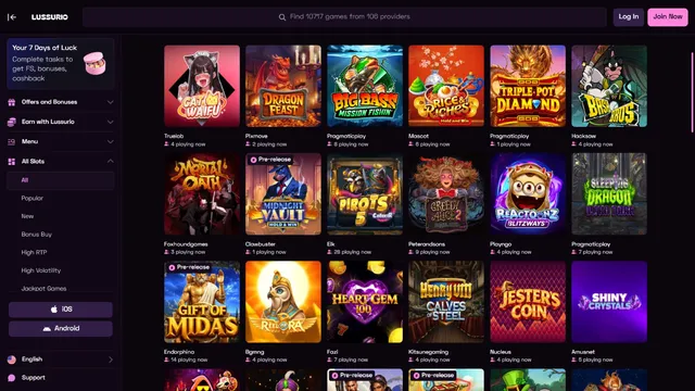 lussurio casino games