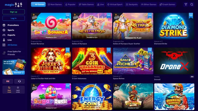 magic365 casino games