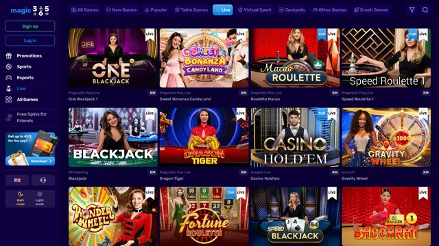 magic365 casino live games