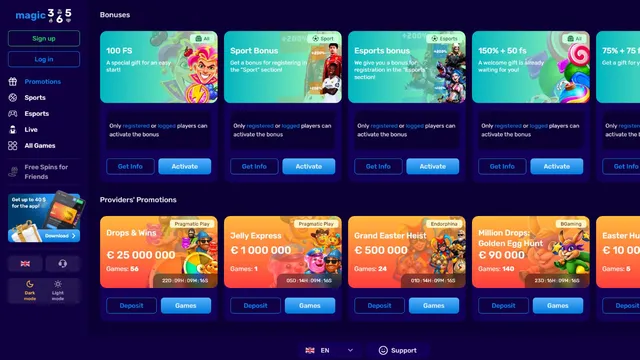 magic365 casino promotions