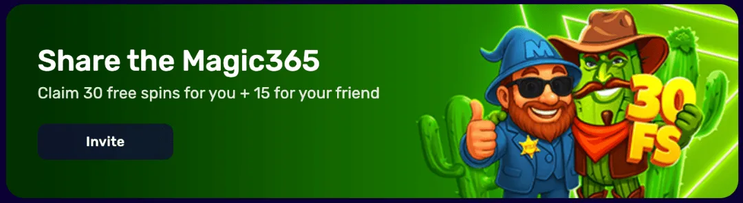 magic365 casino referral free spins icon