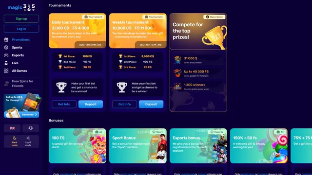 magic365 casino tournaments