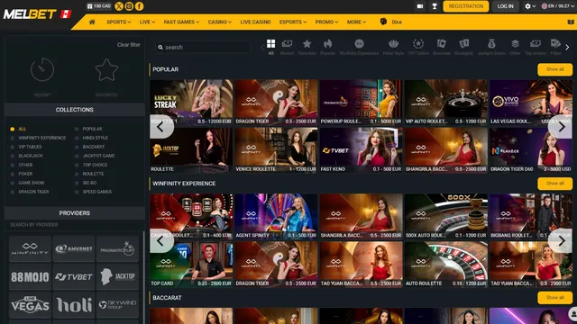 melbet casino live games