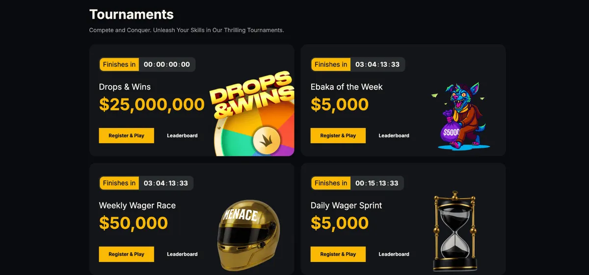 menace casino tournaments icon