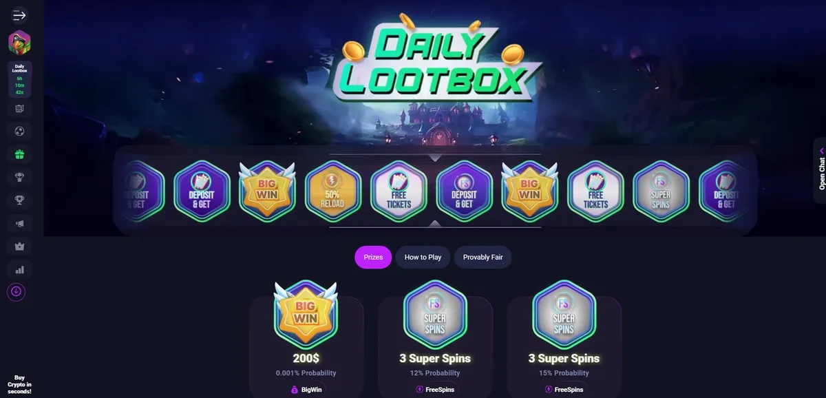 metaspins casino lootboxes