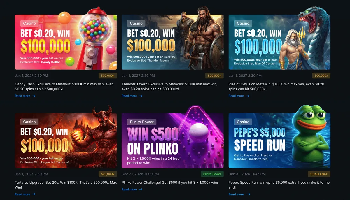 metawin casino challenges icon