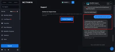 metawin casino support 2 icon