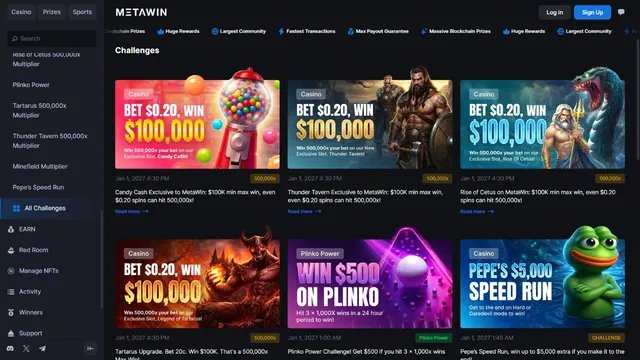 metawin casino tournaments