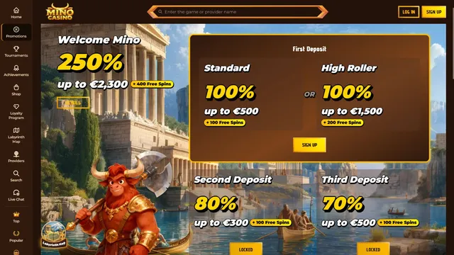 mino casino welcome bonus