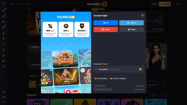 moneyx casino registration