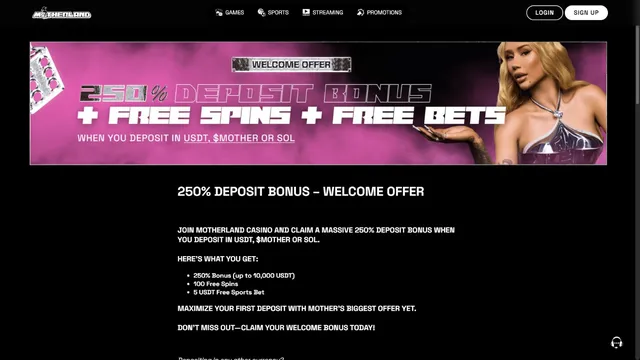 motherland casino welcome bonus