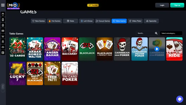 mro casino live games