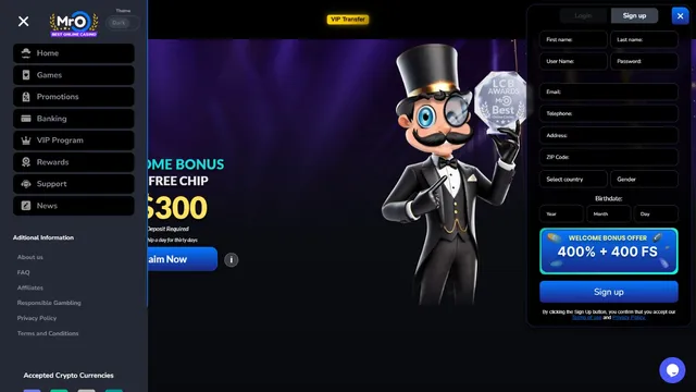 mro casino registration