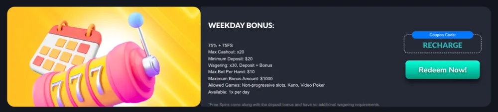 mro casino weekday bonus icon