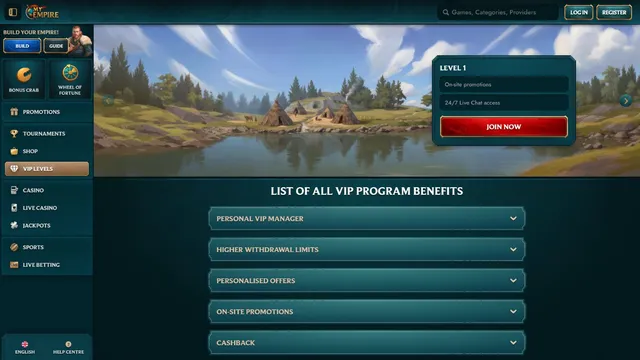 myempire casino vip club