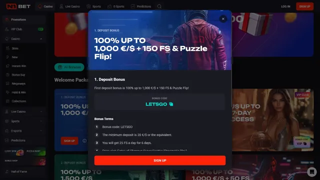 n1bet casino welcome bonus