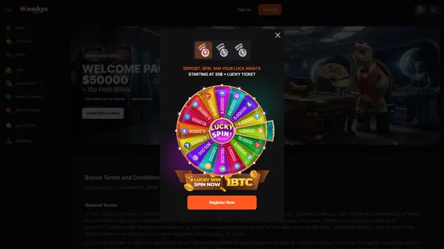 nokyc777 casino fortune wheel