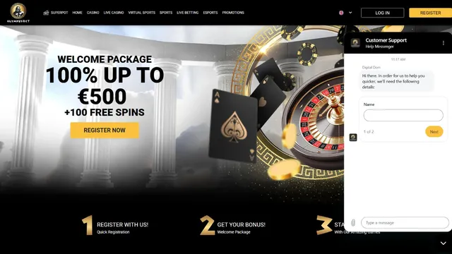 olympusbet casino support