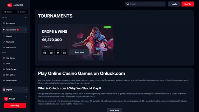 onluck casino tournaments