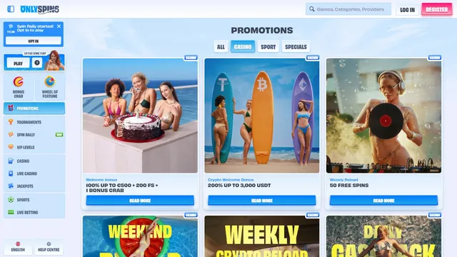 onlyspins casino promotions