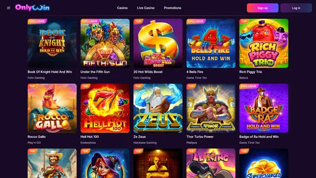 onlywin casino games