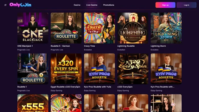 onlywin casino live games