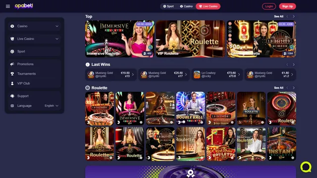 opabet casino live games
