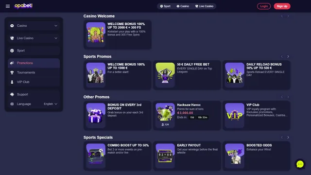 opabet casino promotions