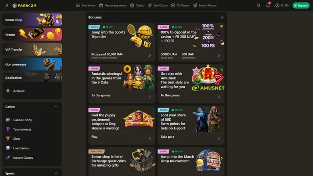 parik24 casino promotions