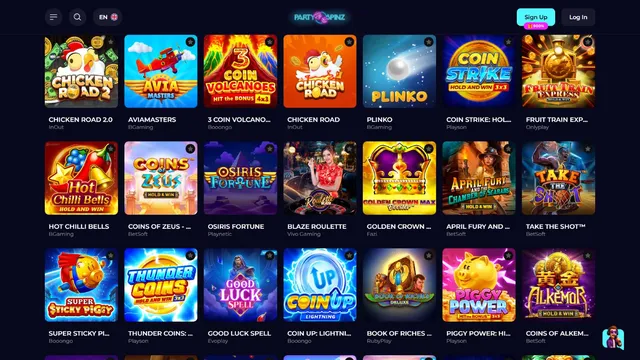 partyspinz casino games