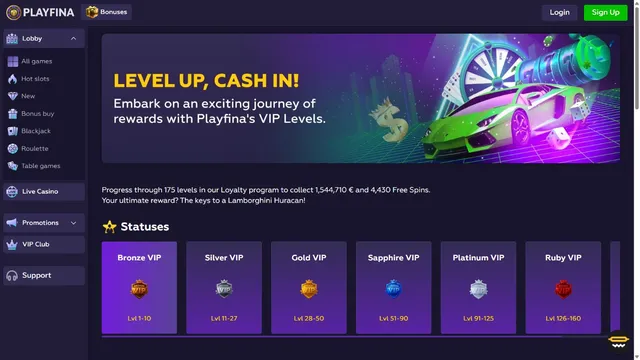 playfina casino loyalty program