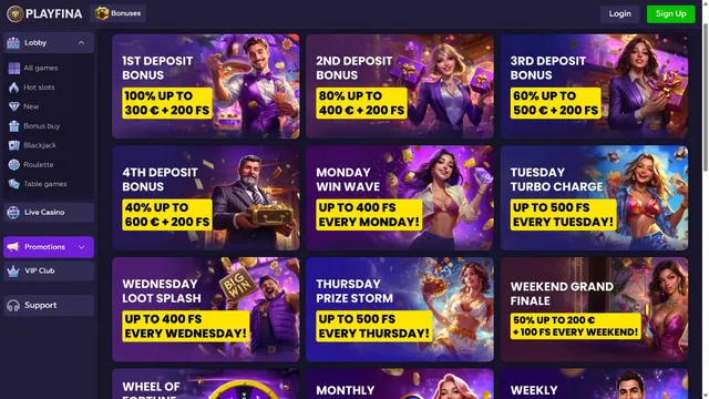playfina casino promotions