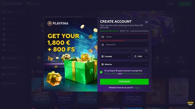 playfina casino registration
