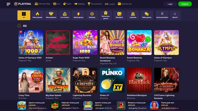 playfina v2 casino games