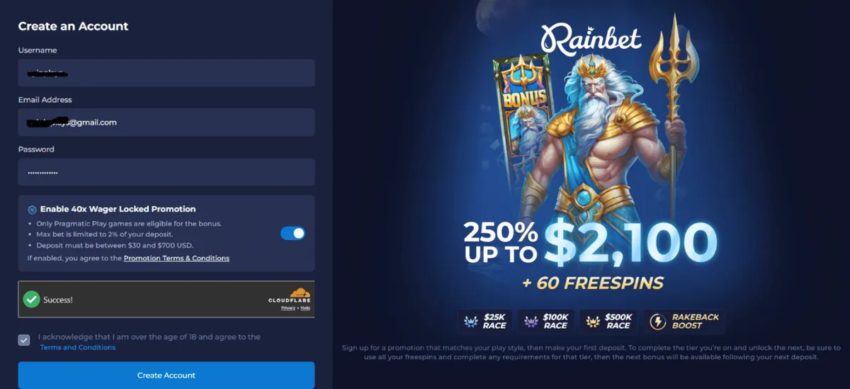 rainbet casino registration icon