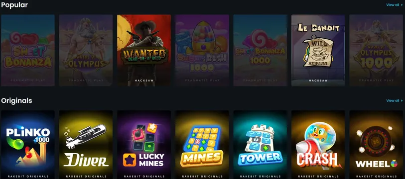 rakebit casino games