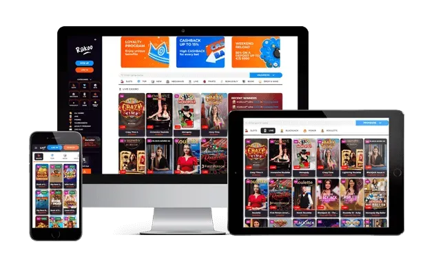 rakoo casino website screens